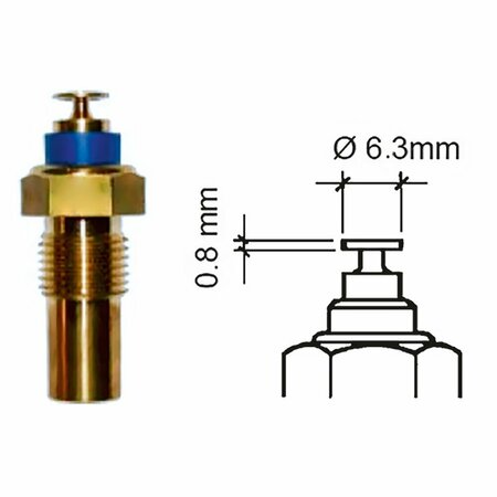 VERATRON Engine Oil Temperature Sensor, Single Pole, Spade Connect, 50-150 DegC/120-300 DegF, 6 323-801-010-001D